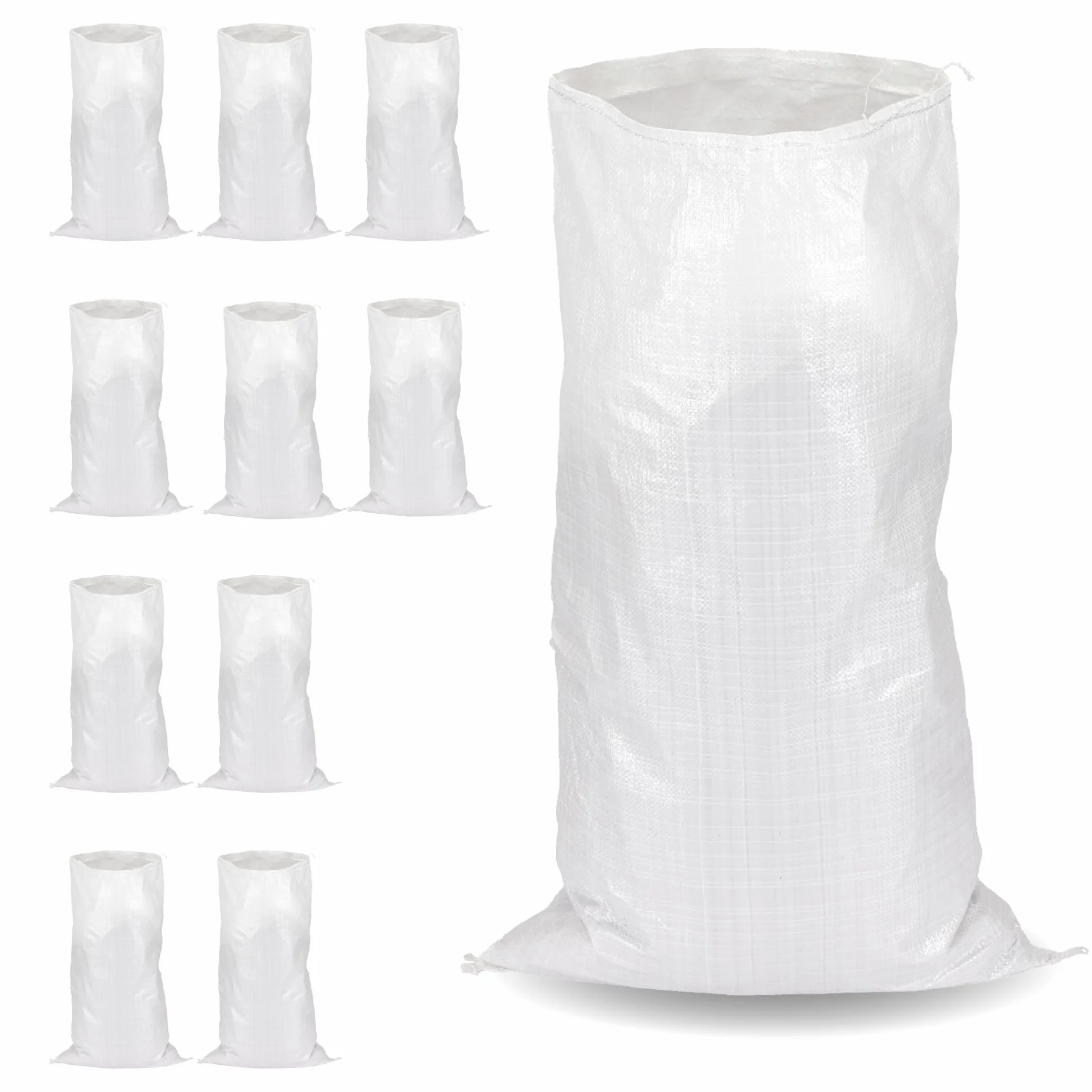 Flandria Lot de 10 Sacs à Gravats 55x95 cm Sac Chantier Polypropylène Tissé Résistant 55 kg
