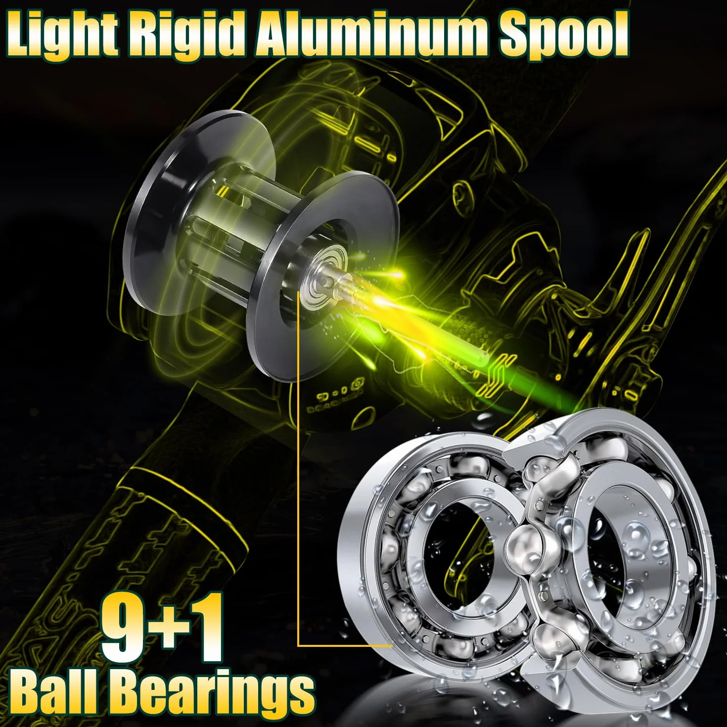 Sougayilang Canne à pêche Combiné Spinning Casting Graphite 2 pièces Moulinet pour Bar
