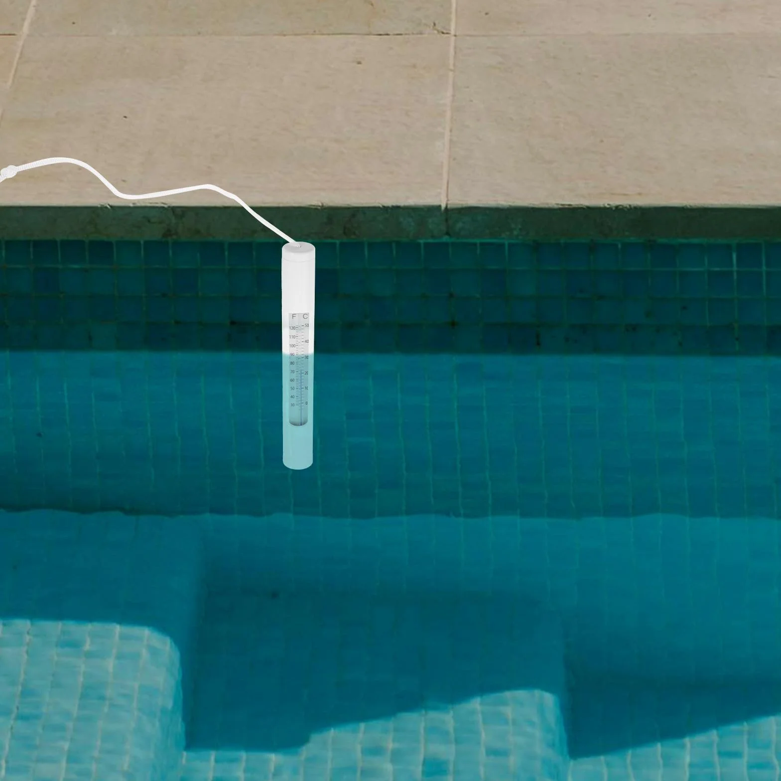 Luxshiny Thermomètre pour Piscine Étanche en PVC pour Bassins et Aquariums