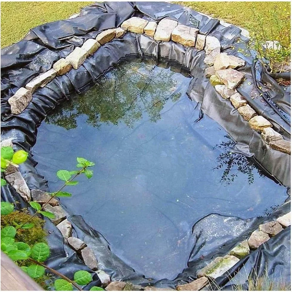 Bâche D'étang Jardin Noir imperméable 1x2m 2x2m 4x5m 6x8m 7x10m 8x9m