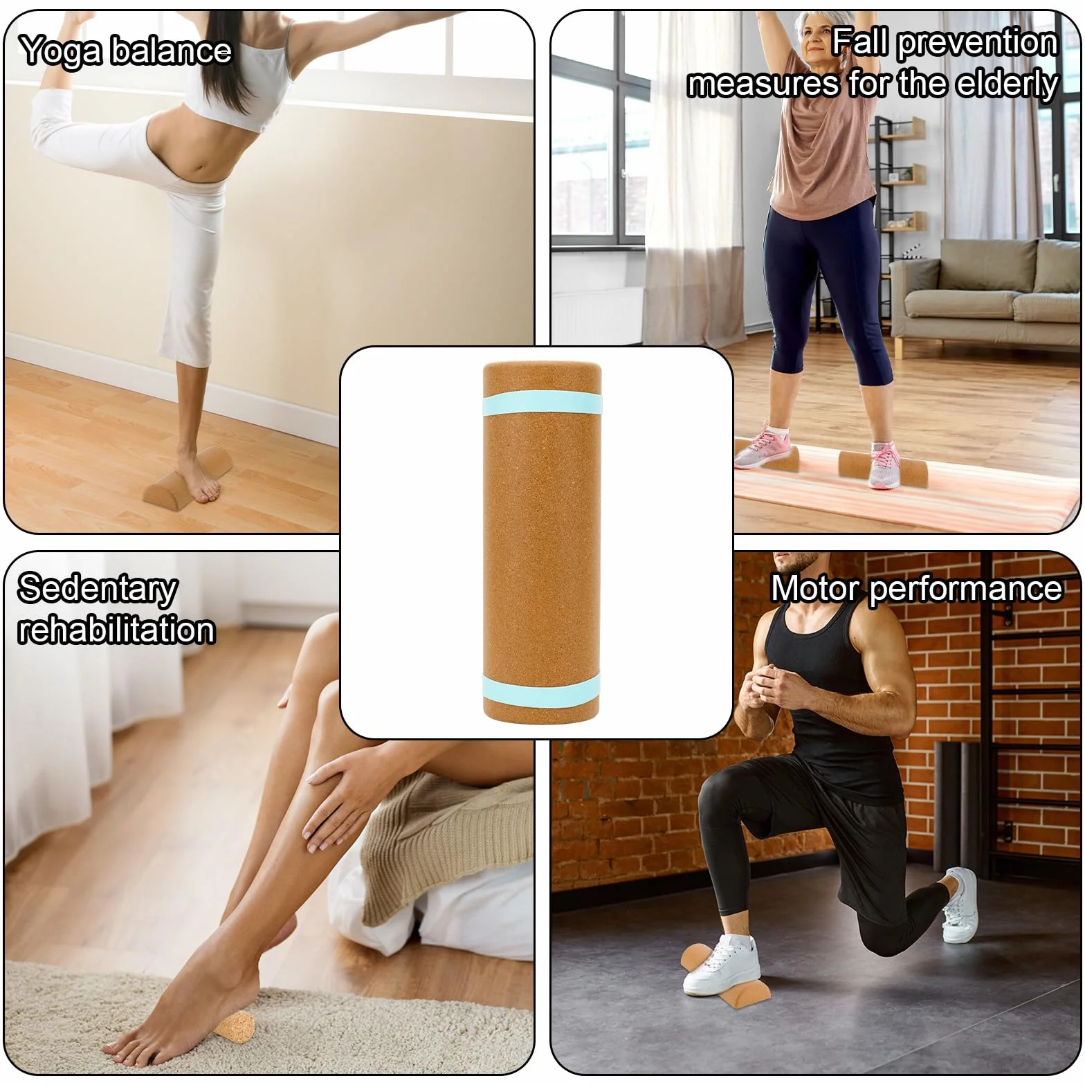 Planche d'Équilibre en Liège Naturel pour Pieds et Chevilles