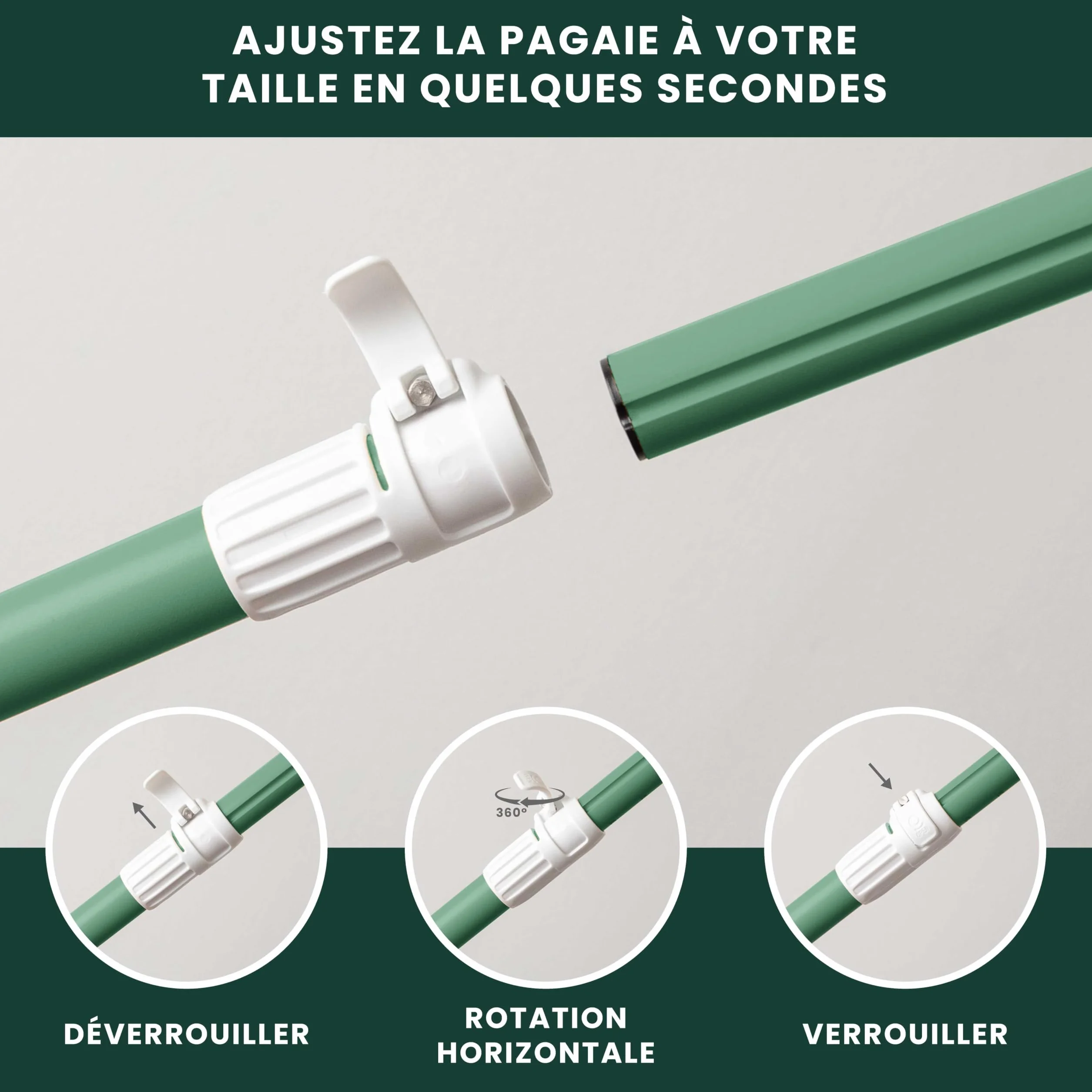 HUIIKE Pagaie Paddle 2 en 1 en Aluminium Pagaies de Stand Up Paddle Détachable 4-Pièces, Sup Accessoire Rame Réglable | Double Rame pour Planche Gonflable Facile à Transporter, Accessoires Planche