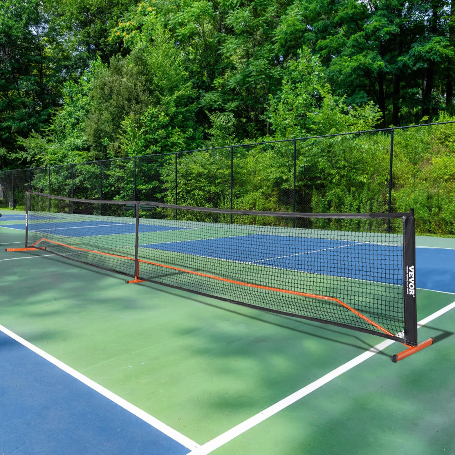 VEVOR Ensemble de filet de pickleball, système de pickleball portable de 6,7 m de taille réglementaire avec sac de transport, balles et pagaies, cadre en métal stable résistant aux intempéries et