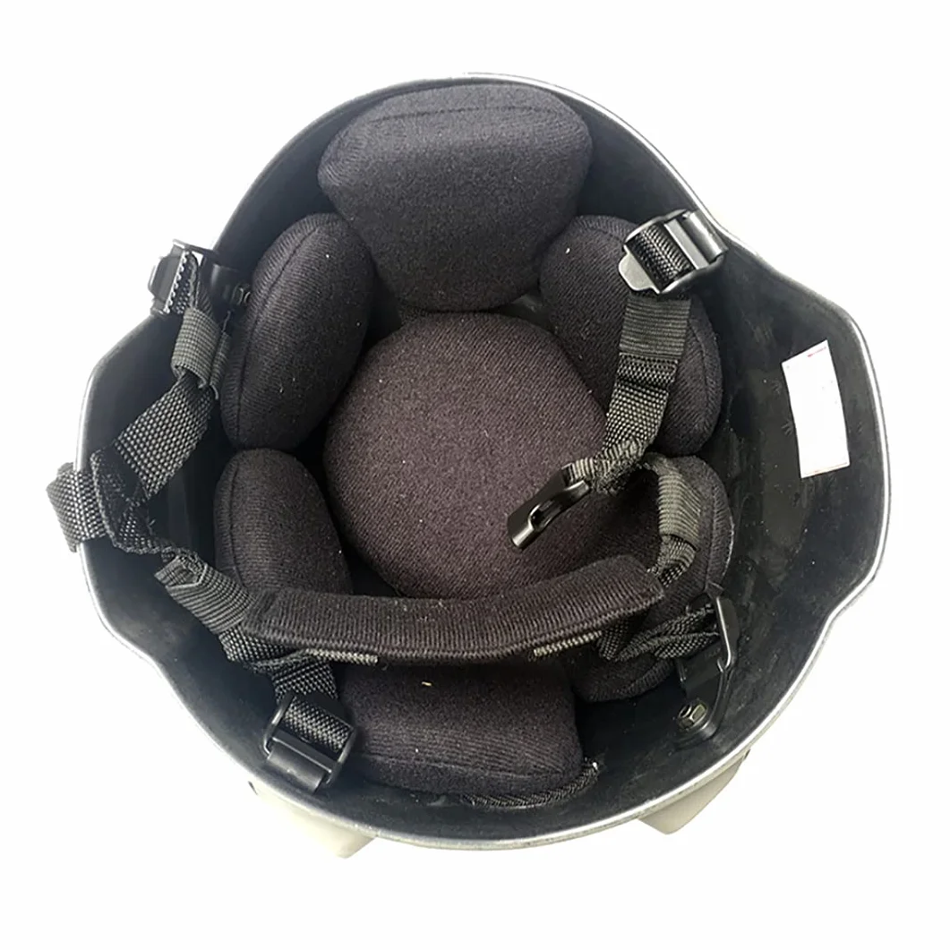 Casque Airsoft rembourré réglable avec support NVG et rail latéral pour Airsoft Paintball Chasse Tir (Noir)