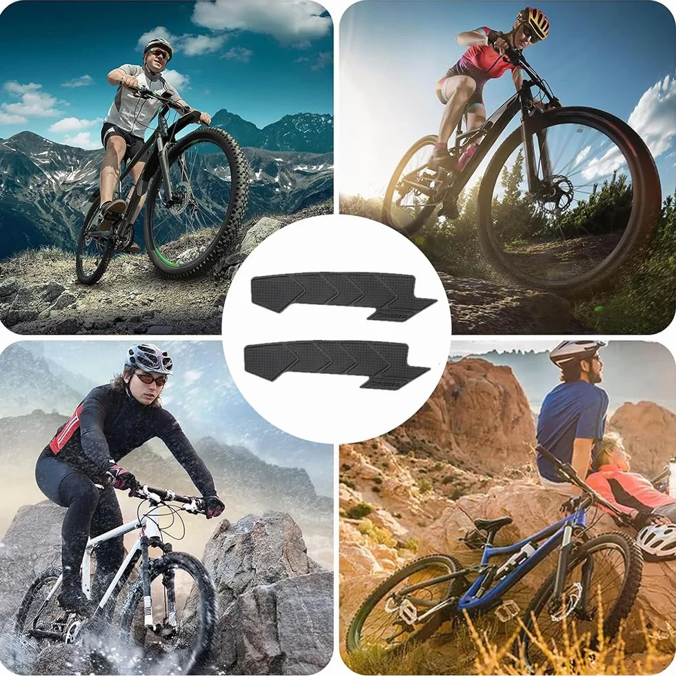 2 Pièces Protection Cadre VTT, Noir Protection Cadre Velo, Gel de Silice Protege Chaine, Accessoires de Vélo, aux Vélos Route, VTT, Vélos Femmes Protéger Chaînes et Cadres Vélo