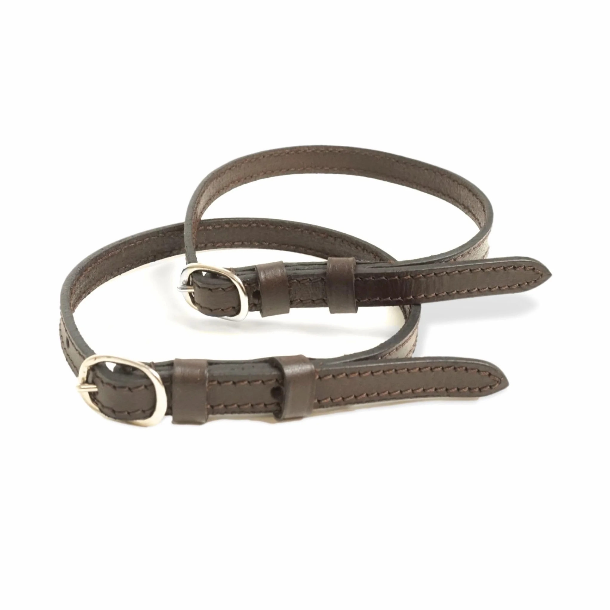 Pferdelinis Lot de 2 sangles d'éperons en cuir pour éperons - Sangle de rechange réglable - Maintien parfait - Marron