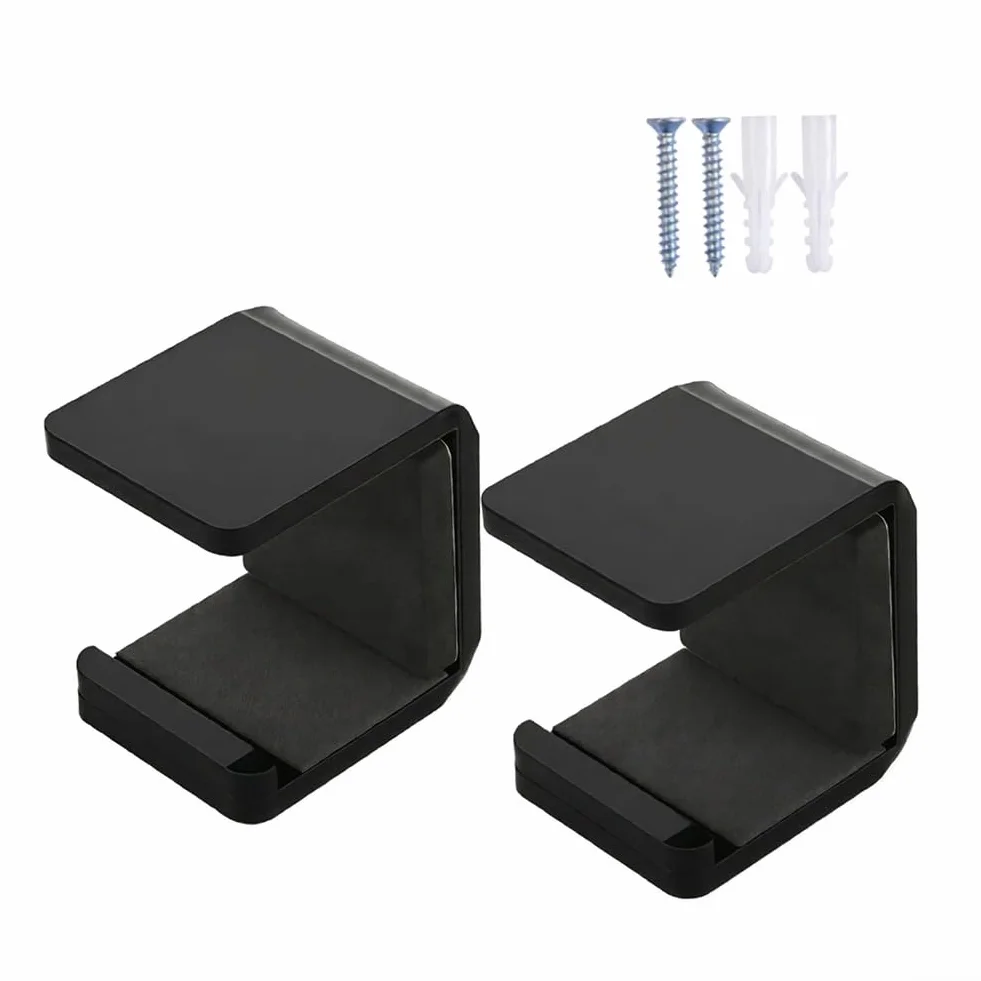 Paire de supports muraux en acrylique pour baguettes de hockey avec rembourrage de protection (0303-2)