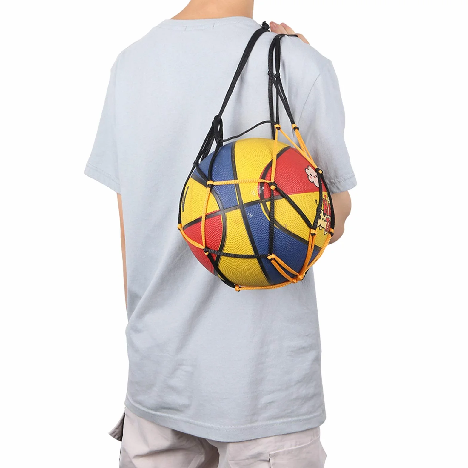 2Pcs Sac Filet de Ballon,Sac de Balles Filet,Polyester Pliant Rangement Durable Réutilisable Multifonction pour Le Football,Basketball,Rugby Ball,Volley-Ball,Handball,Le Tennis.