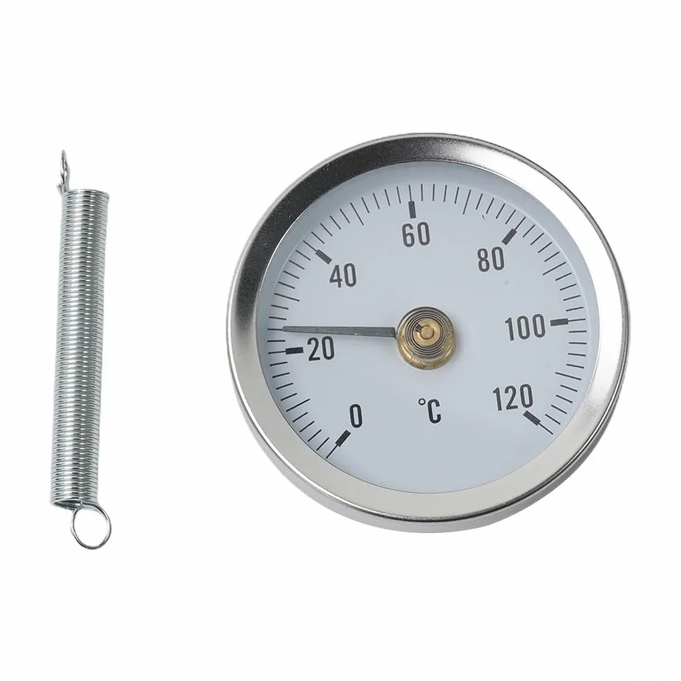Thermomètre industriel à clipser en acier inoxydable - Jauge de température métal