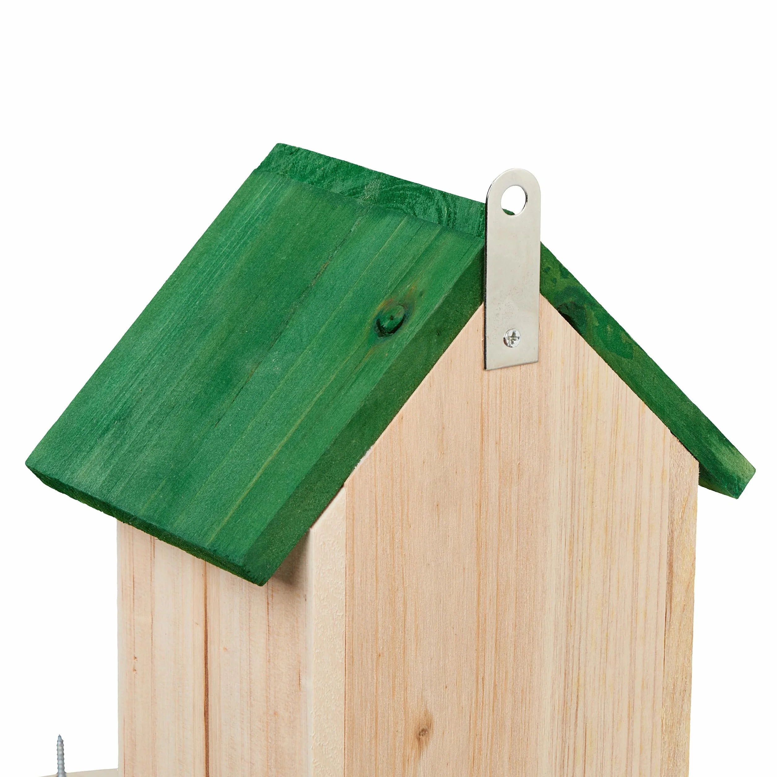 Relaxdays Mangeoire en Bois pour Écureuils avec Vis et Seau à Eau, Nature et Vert