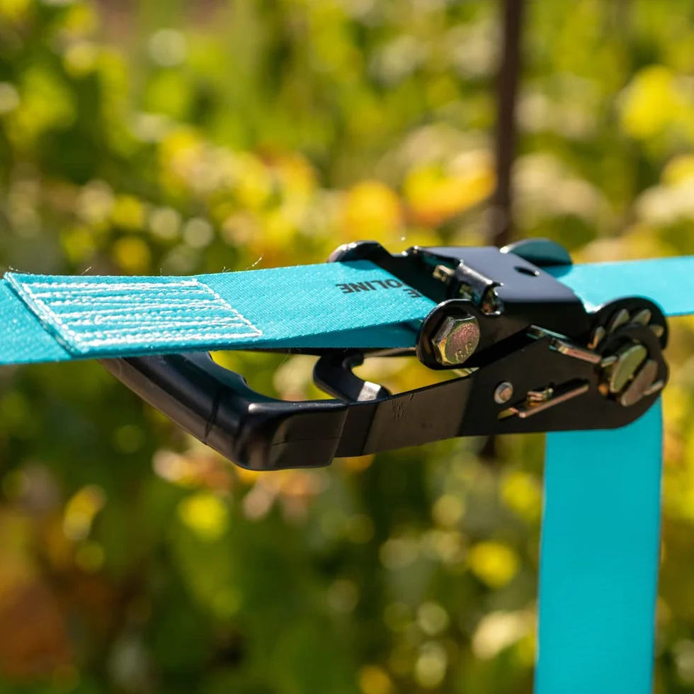 France Trampoline - Slackline 15m avec Cliquet pour Enfant et Adultes - Protection d'Arbres et Pochette de Transport – Slackline d’Entraînement Ludique en Plein Air