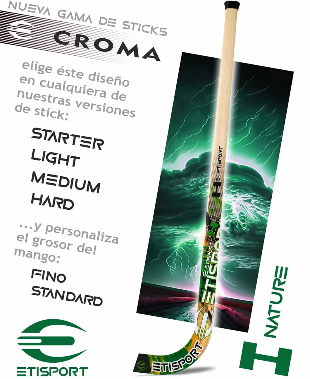 Croma Crosse de hockey à roulettes débutant léger moyen dur personnalisable