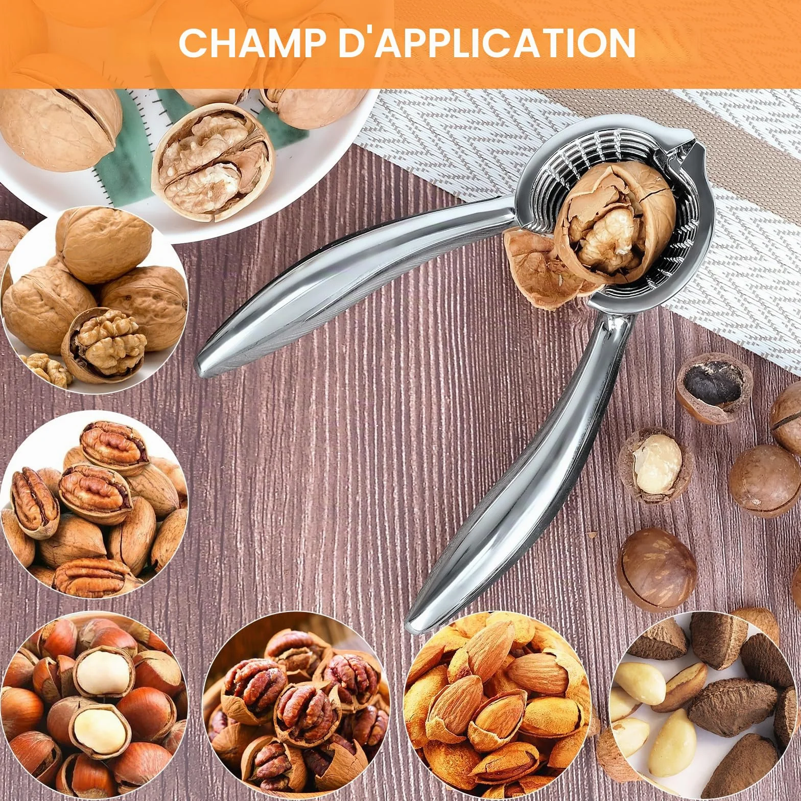 Metal Nut Cracker Outil Ouvreur Pinces à Noix Robuste Poignée Antidérapante