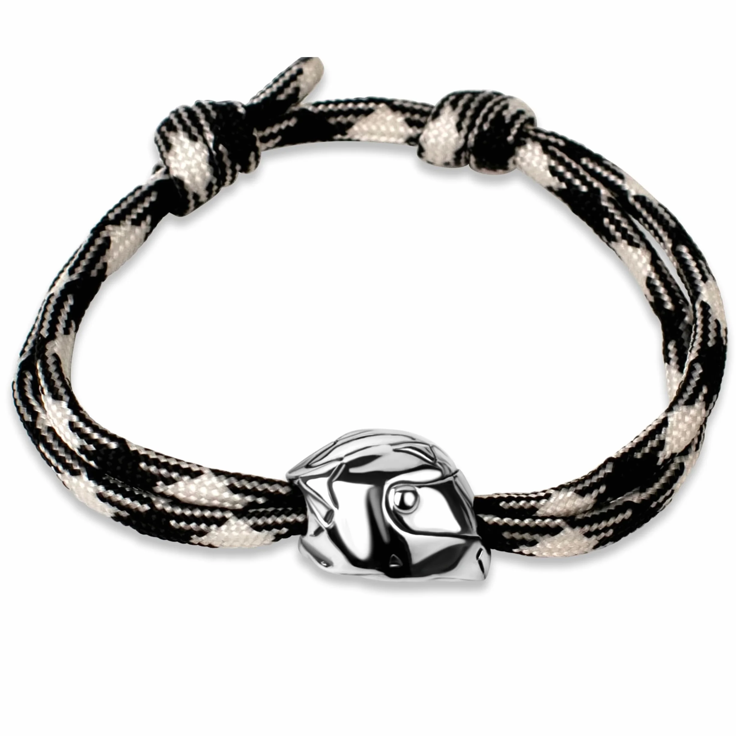 Ernestine - Homme bracelet moto réglable cordon acier inoxydable - bijou casque motard homme, femme, idée cadeau biker - accessoire pour motard - poignet bijoux design casque de moto