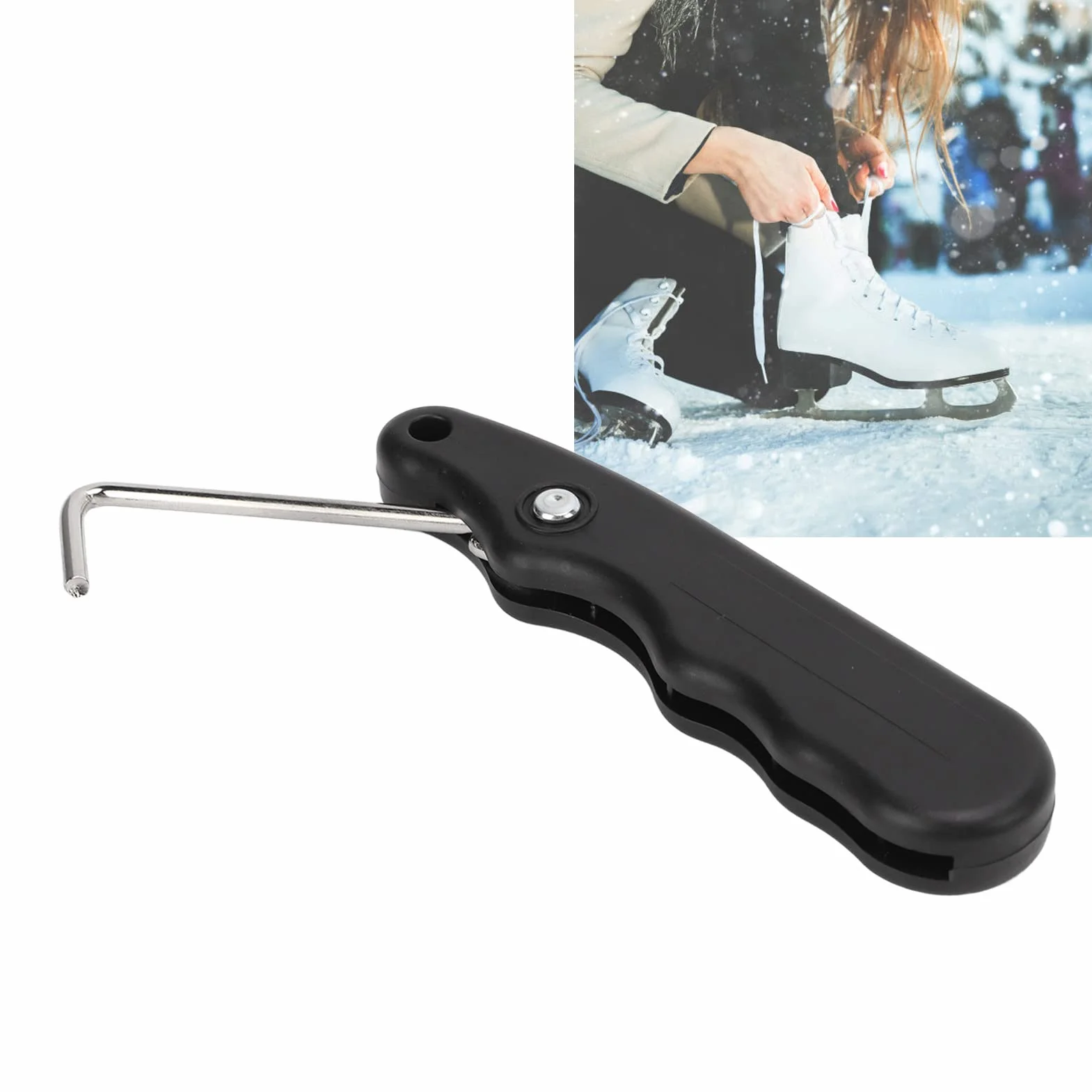 Keenso Clé à Pointes pour Hockey, Outil de Serrage pour Lames de Patin à Glace, Acier Résistant