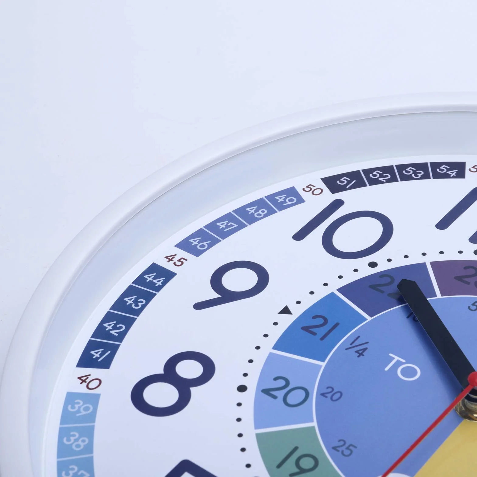 Horloge Murale Enfant Apprentissage Couleur Arc-en-Ciel Pendule Murale Quartz Silencieuse 30 cm