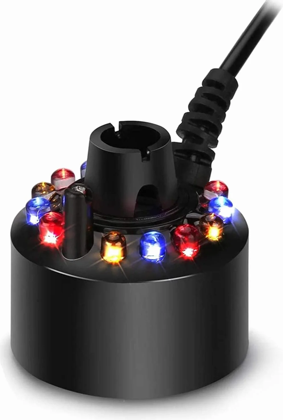 Brumisateur Humidificateur d'Air 12 LED Fontaine d'Eau Étang Machine à Brouillard Ultrasonique avec Adaptateur Halloween