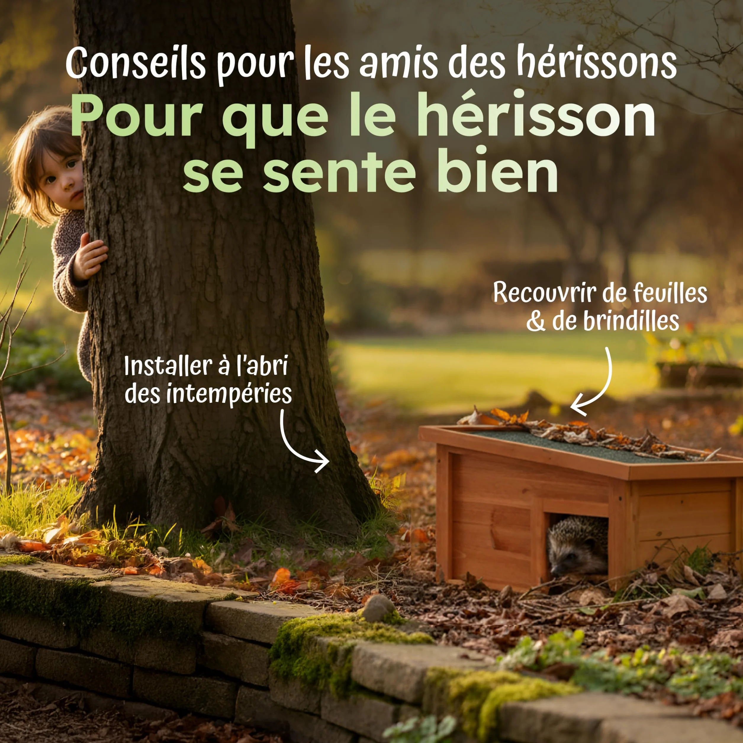 Moorland Cabane pour Hérissons en Bois FSC 40×34 cm – Maison Herisson Extérieur avec Toit Étanche & Amovible, Entrée Labyrinthe Ventilée – Modèle IH1