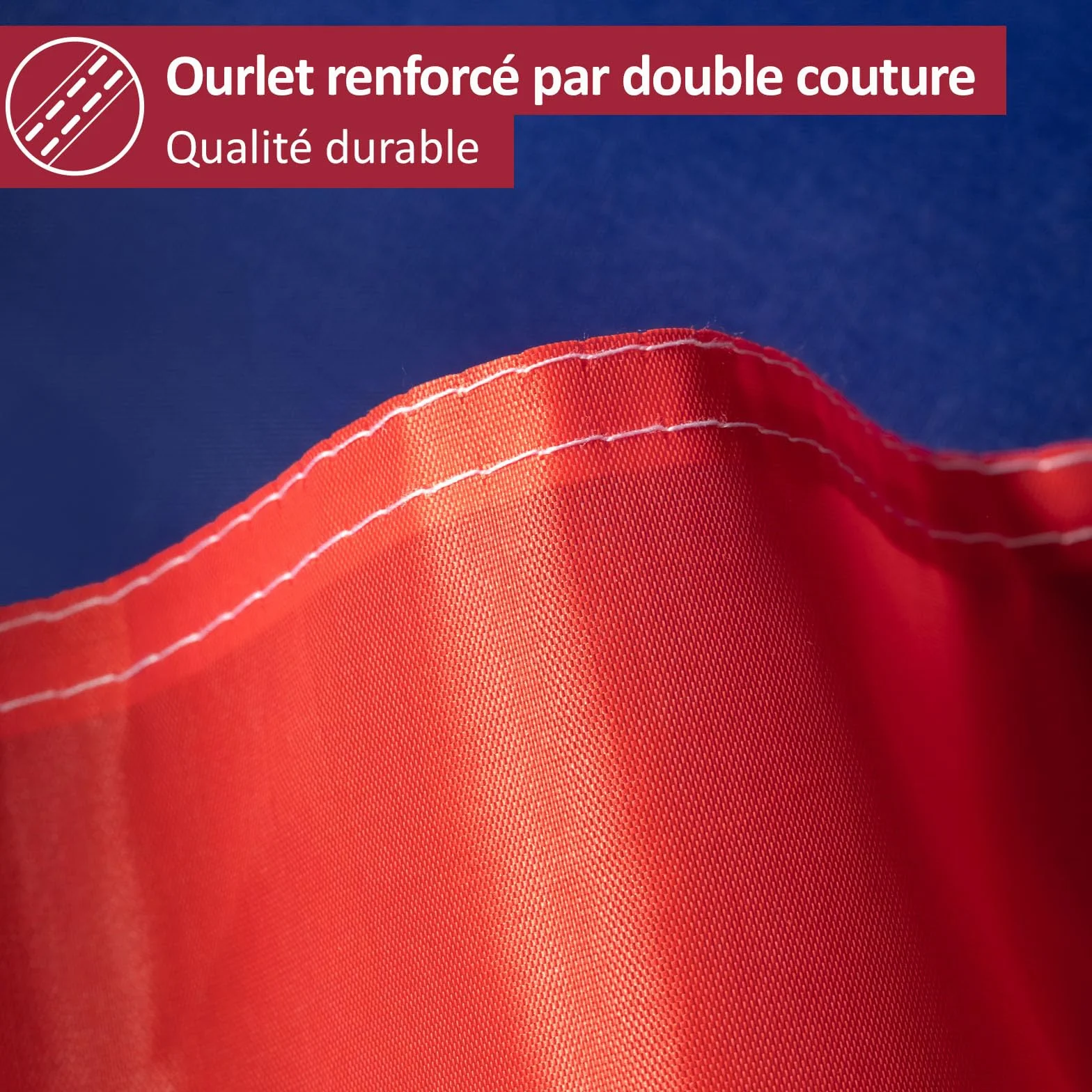 Aricona Drapeau France 90x150cm résistant aux intempéries polyester œillets laiton extérieur