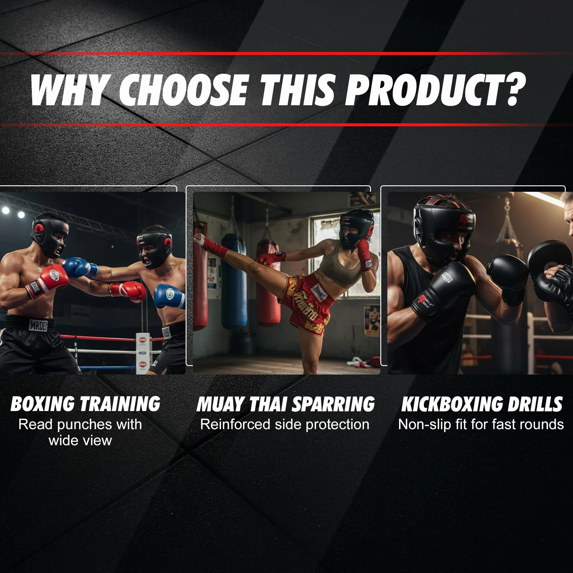 Casque de Boxe Taille M – Protection intégrale pour entraînement et Sparring, MMA, Muay Thai & Kick Boxing – Mousse EVA 4 Couches, Cuir PU Premium, Vision 180°, Sangle réglable, Respirant