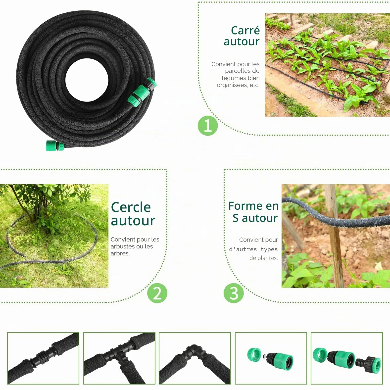 Tuyau Poreux Microporeux pour Irrigation Goutte à Goutte 50m