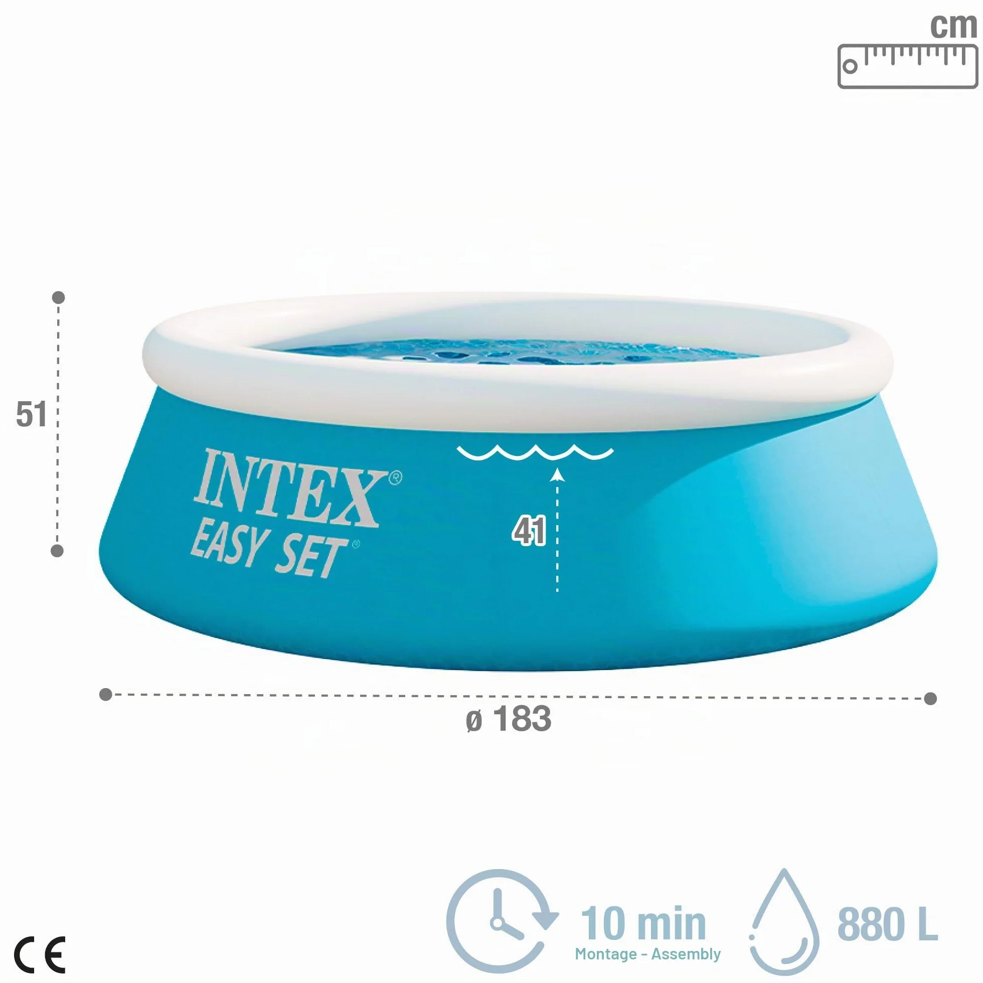 Intex piscinette Easy Set autoportante 1,83 x 0,51m