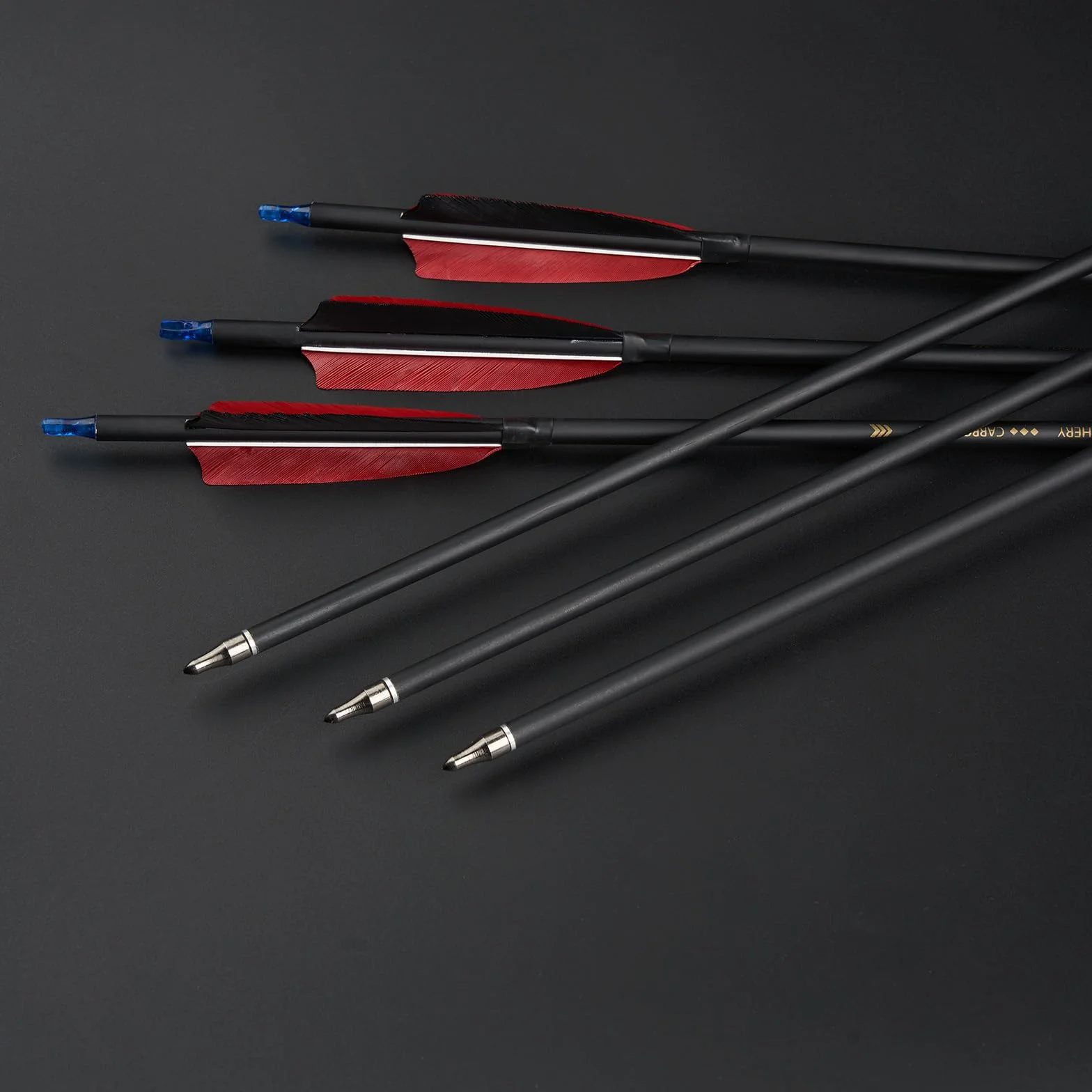 Toparchery Flèches Tir à l'Arc 30 Pouces Carbone Plumes Naturelles Turquie Arc Recurve Compound Long