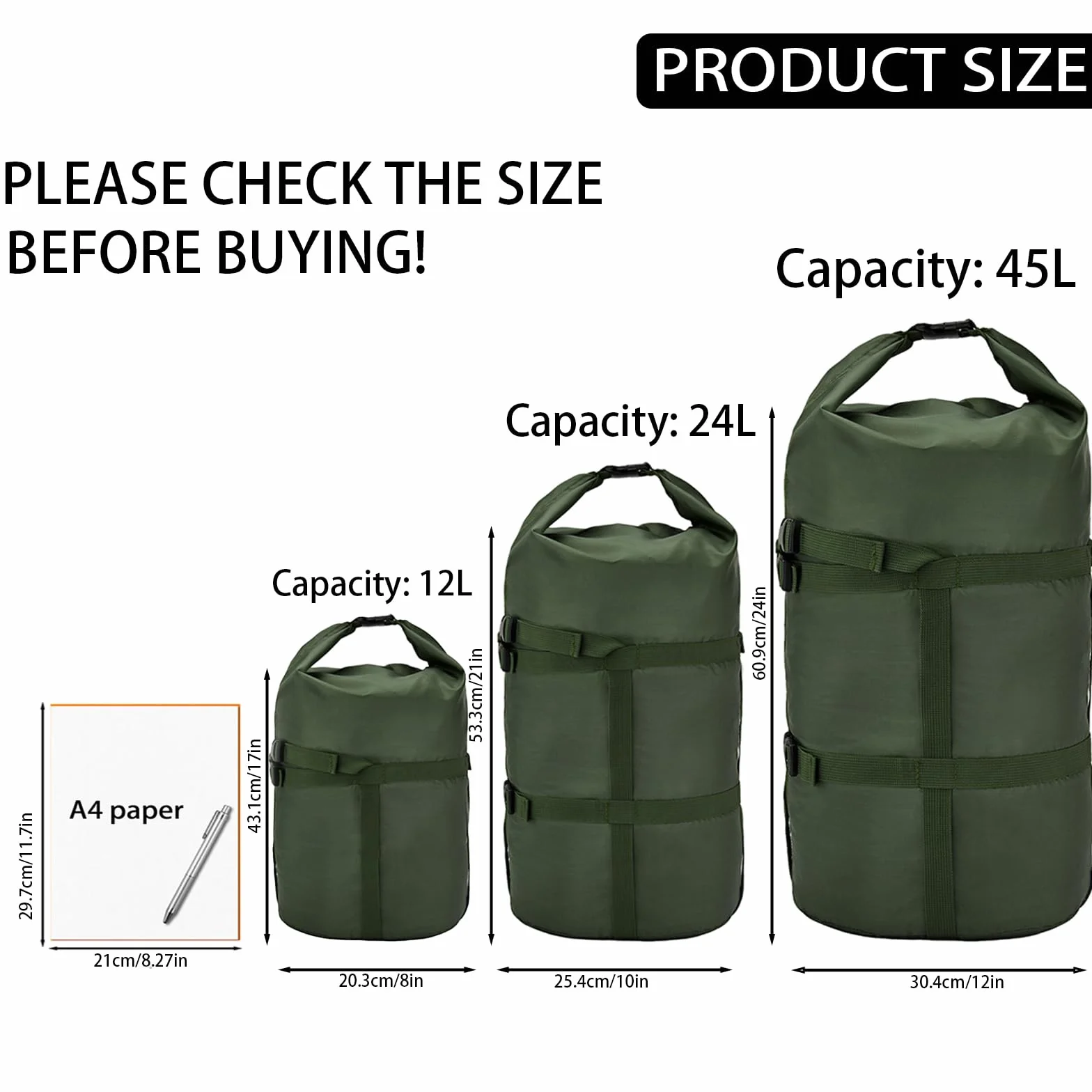 Sac de Compression, 20 L/45 L, Sac de Couchage, Sac de Rangement, Sac de Rangement, Excellent Sac de Couchage, vêtements, Camping, randonnée, randonnée