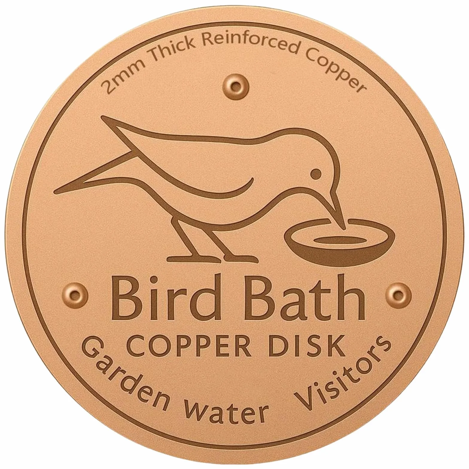 Disque de Purification de Cuivre pour Bain d'Oiseaux, Auto-nettoyant, Garde l'Eau Fraîche (1PC)