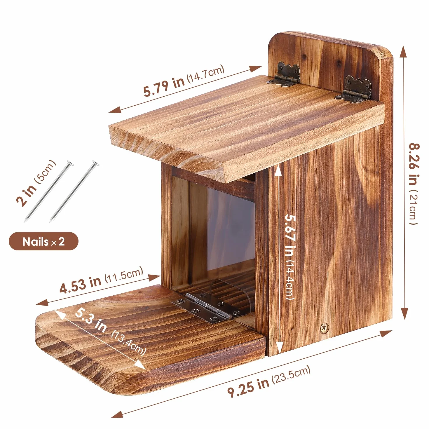 MIXXIDEA Mangeoire en bois pour écureuils 1,5 cm pour jardin