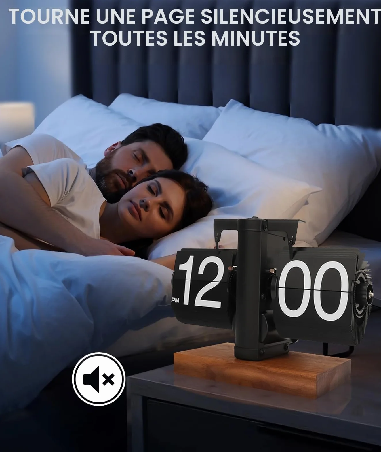 Horloge à Rabat rétro numérique à rotation automatique mécanique à piles, Noir