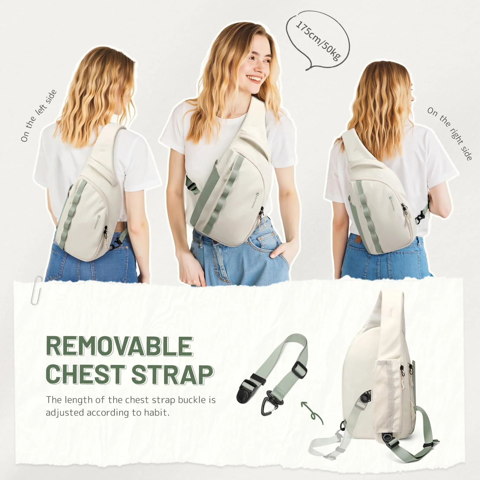 GOLF SUPAGS Sac Bandoulière Homme Femme Léger Résistant à l'Eau Polyvalent pour l'Extérieur Cyclisme Voyages