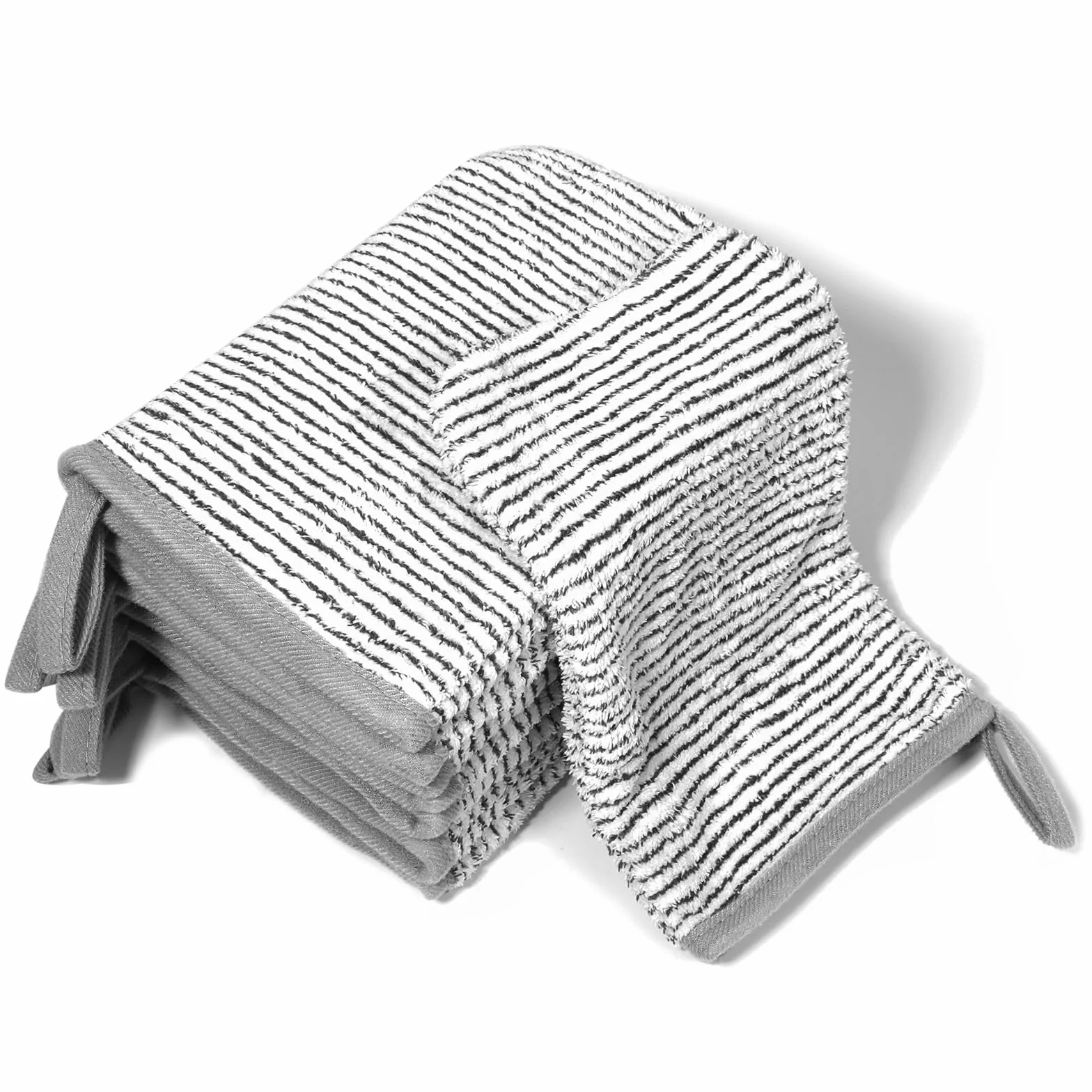 PHOGARY 8 Gant de Toilette Taille 13x20 cm Toison de Corail, Gants de Douche Absorbant Doux Réutilisables