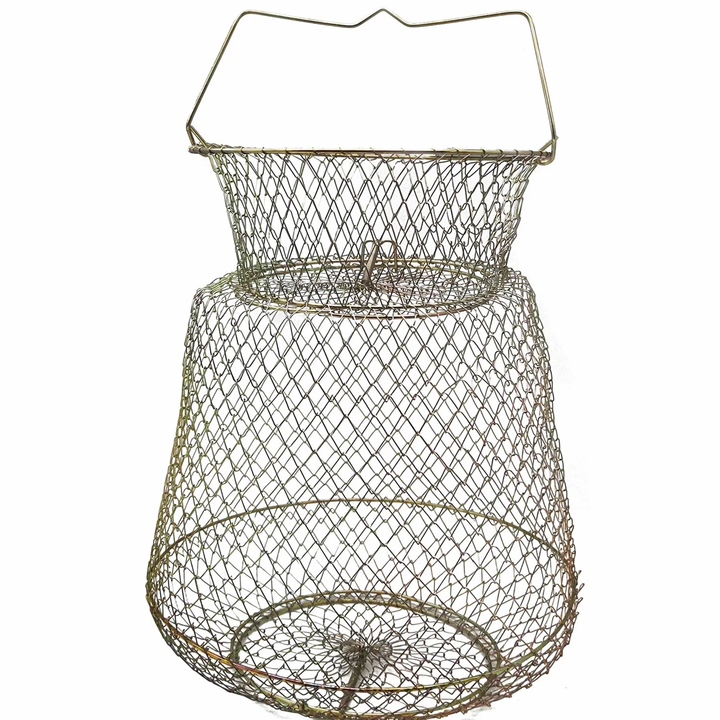 BPS OZL-11001 Grand panier de filet de pêche en fil pour oiseaux en acier avec poignée ronde en métal 30 x 40 cm