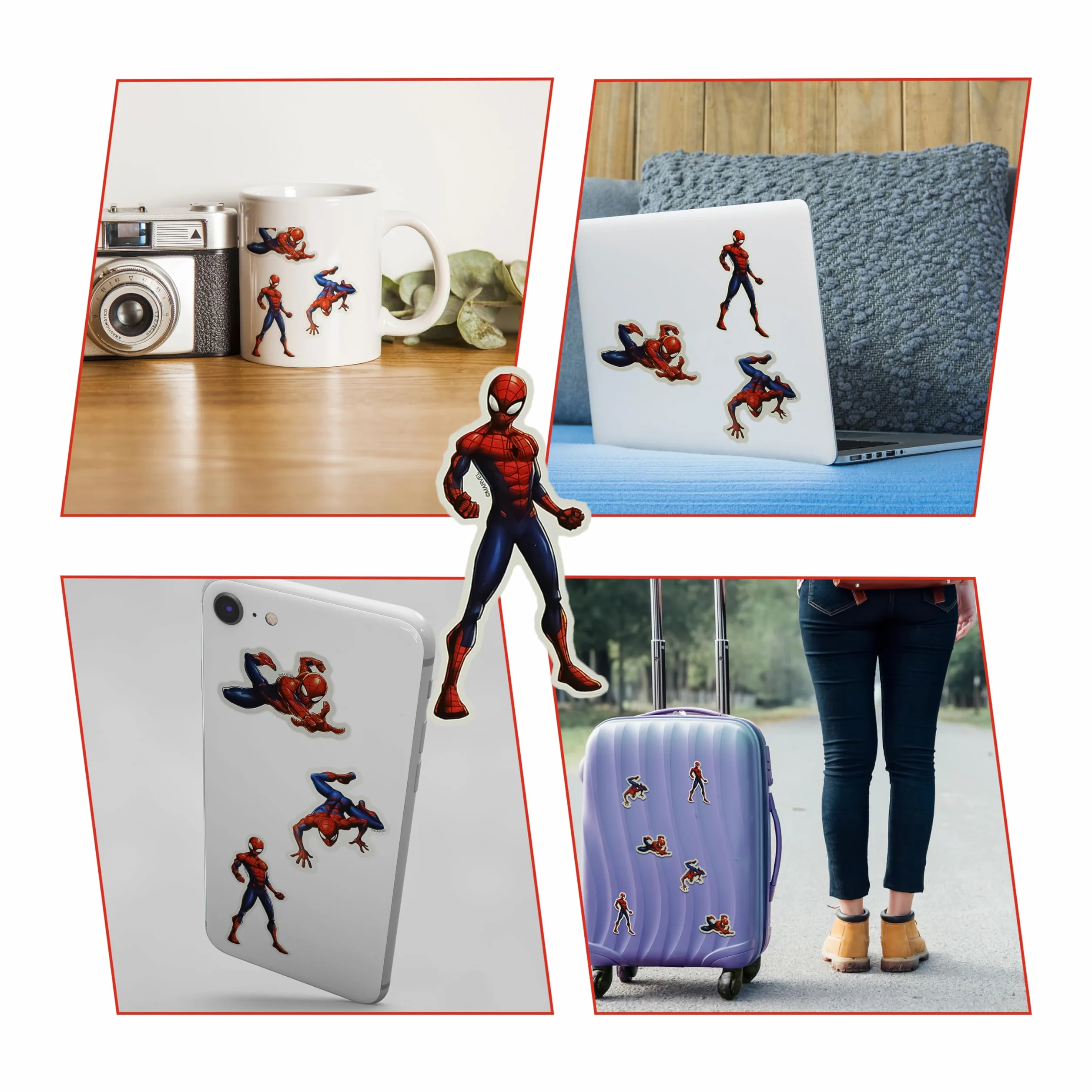 Stickers Spiderman pour enfants, autocollants Marvel pour garçons, décoration murale de fête