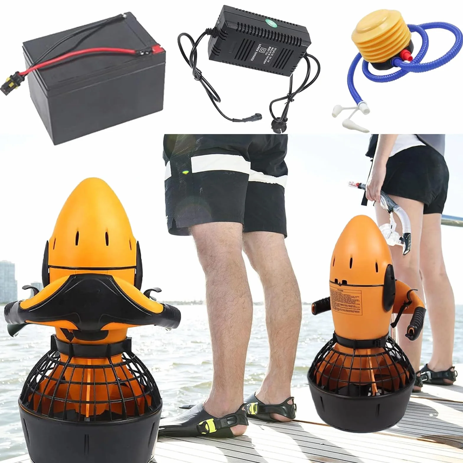 300W Hélice d'eau sous-Marine à 2 Vitesses pour Scooter de mer, propulseur sous-Marin pour Piscine de plongée sous-Marine et Aventure en apnée