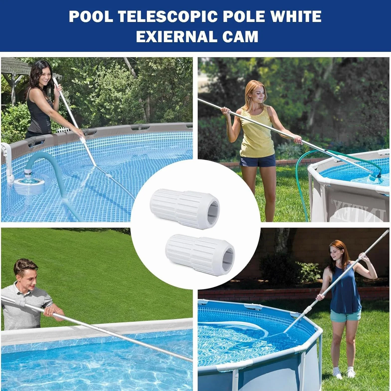 Verrou Télescopique Pour Perche – Connecteur Robuste Réglable, Accessoire De Fixation Pour Perche De Piscine, Pièce De Remplacement, Ensemble De 2