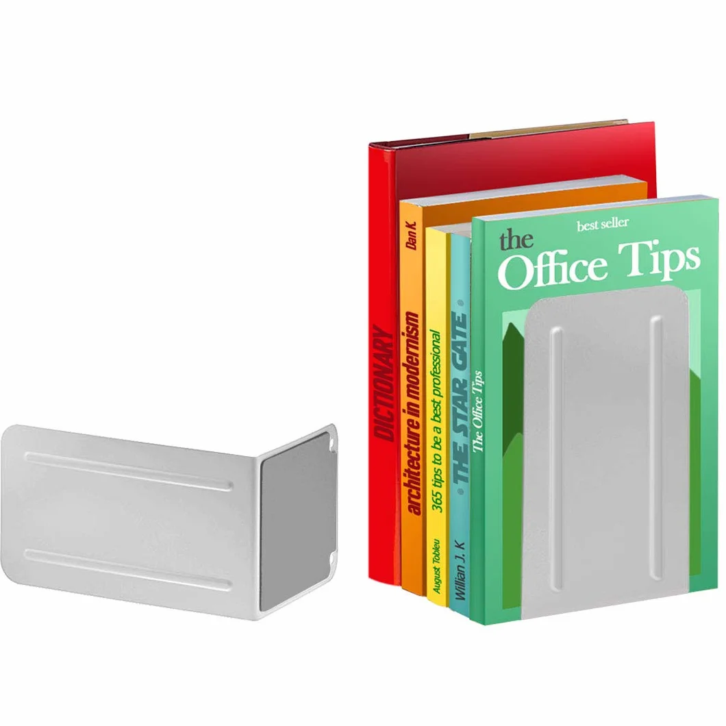 Acrimet Serre-Livres en Métal Blanc 1 Paire