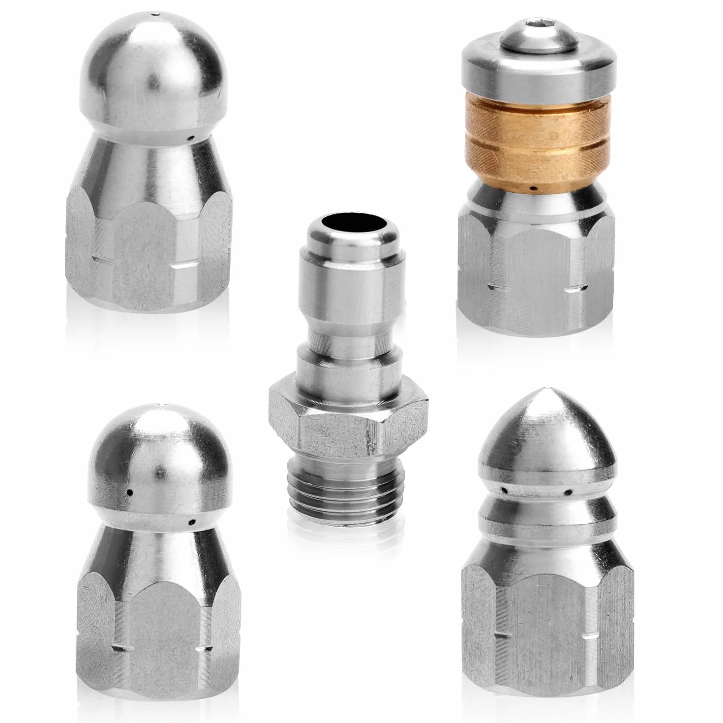 Buses de Jet d'Égout en Acier NPT 1/4" 5000 PSI avec Connecteur Rapide et Ruban d'Étanchéité