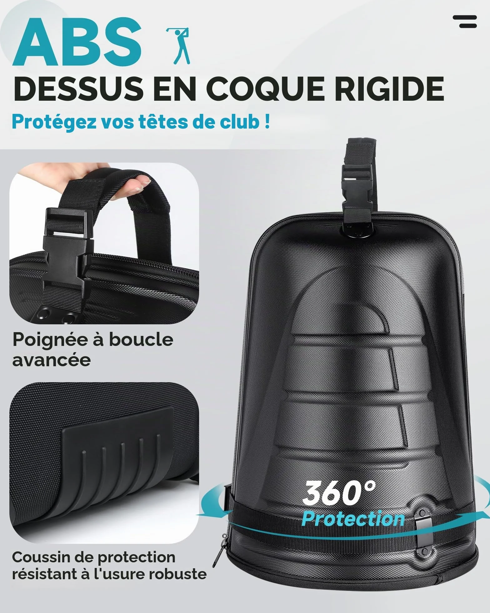 Sac de Voyage pour Clubs de Golf Findway avec Roues, en Tissu Oxford 1680D Résistant à l'eau, Coque Rigide en ABS, Durable et étanche, Idéal pour Les Voyages et Les Vols de Golf pour Hommes et Femmes