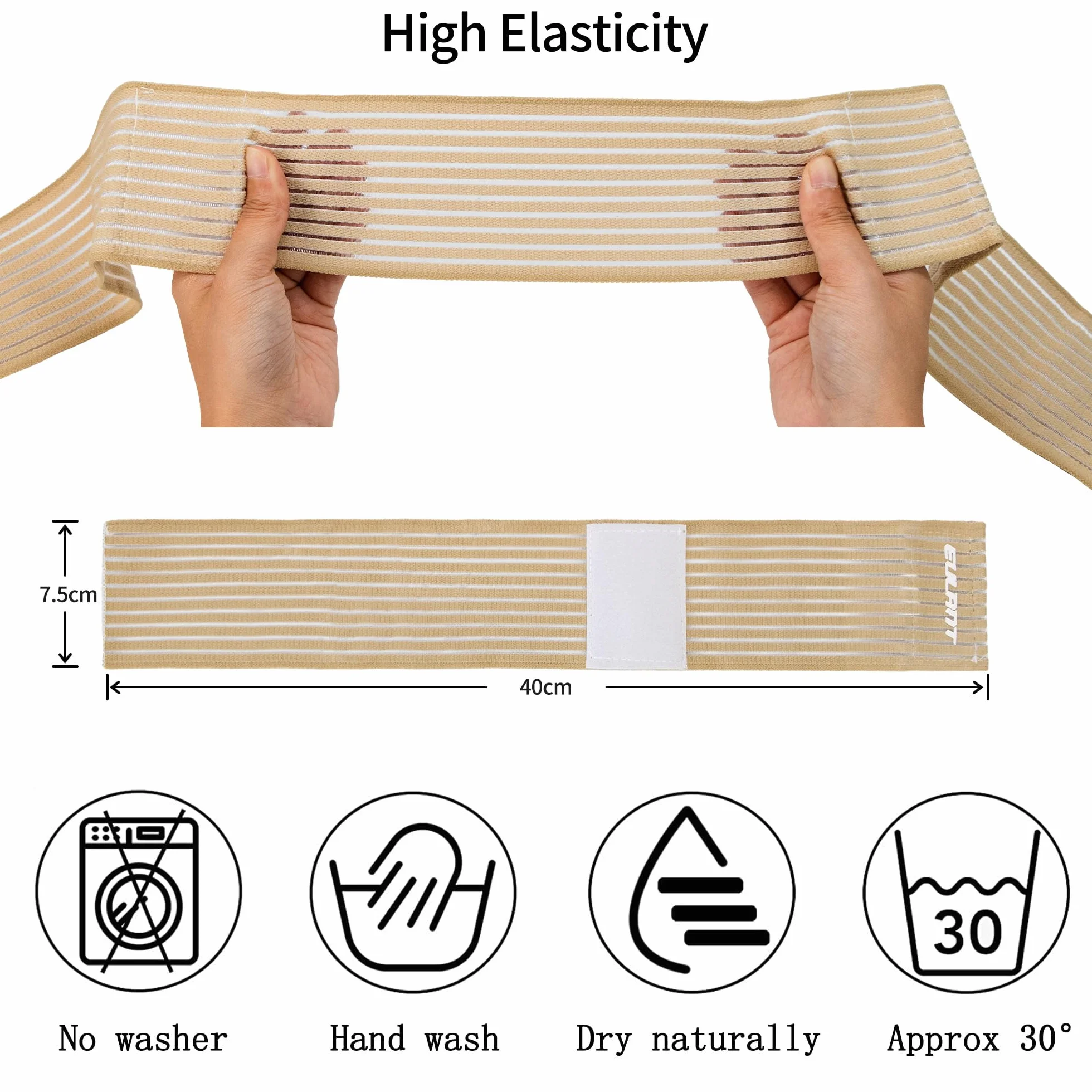 EULANT Bandage élastique de compression 40cm, Bandage réglable pour la main, Lanière pour cheville pour enfants, Bandage de soutien pour le poignet