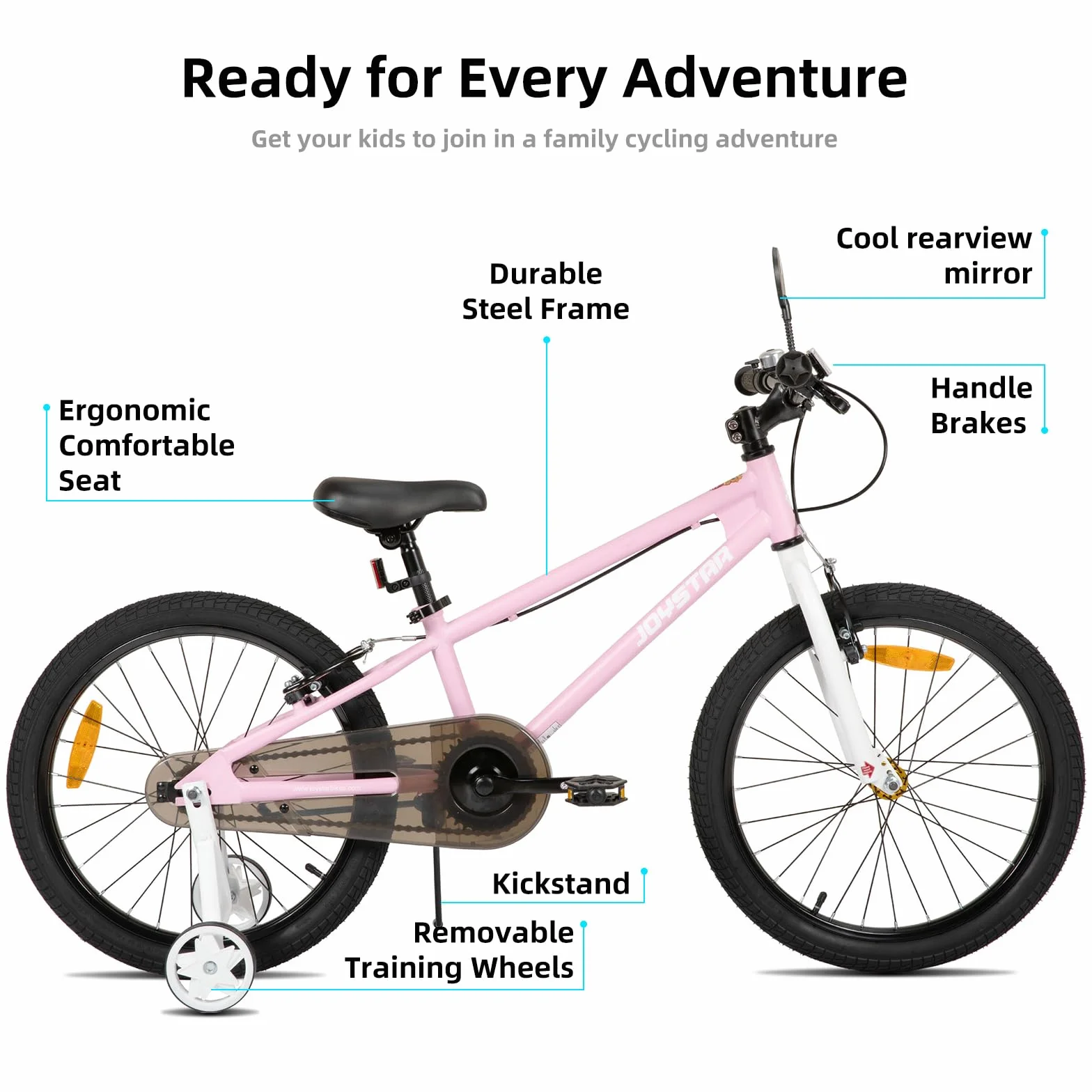 JOYSTAR Vélo pour Enfants Lomand avec Roues d'appui (14/16/18/20 Pouces), vélo pour garçons et Filles âgés de 3 à 11 Ans, Disponible en Plusieurs Couleurs