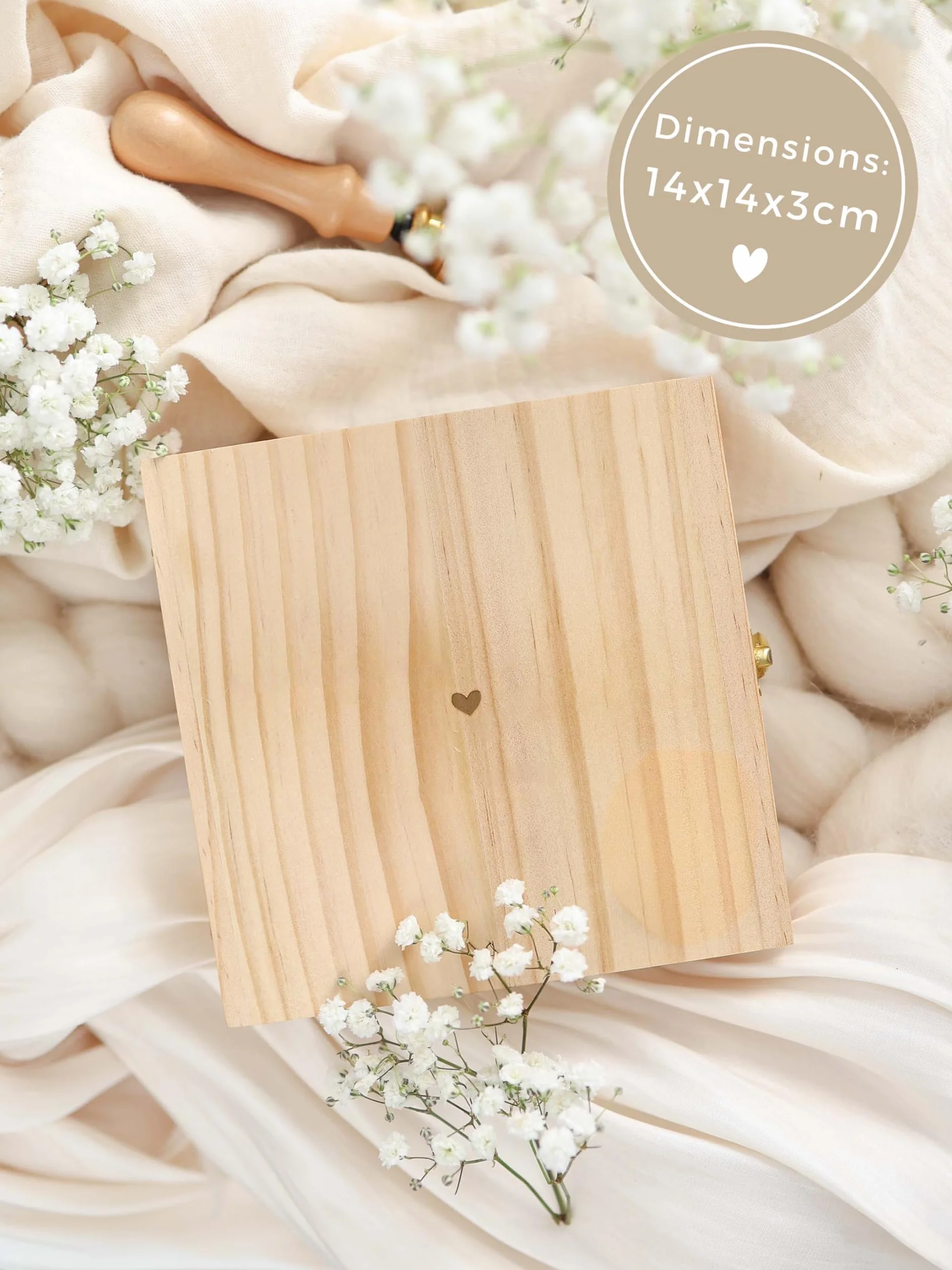 Coffret cadeau papa en bois 14 x 14 x 3 cm - Le bonheur c'est d'avoir un papa comme toi