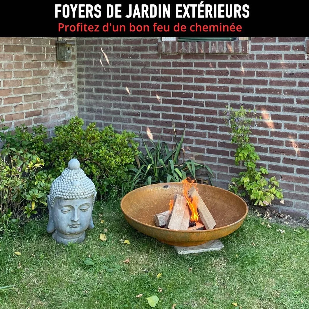 Brasero Exterieur Jardin Acier Noir 60 cm Barbecue Plancha
