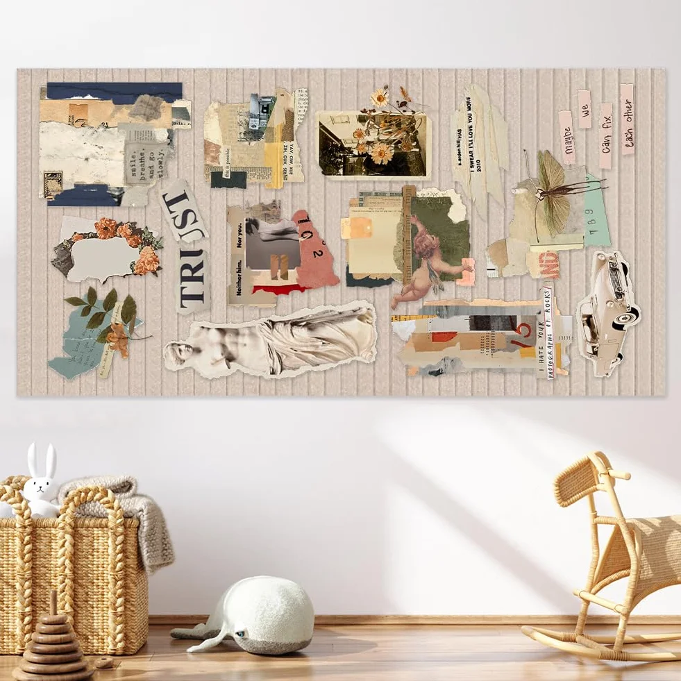 Tableau d'affichage en feutre autocollant 60 x 40 cm Pliable Chameau