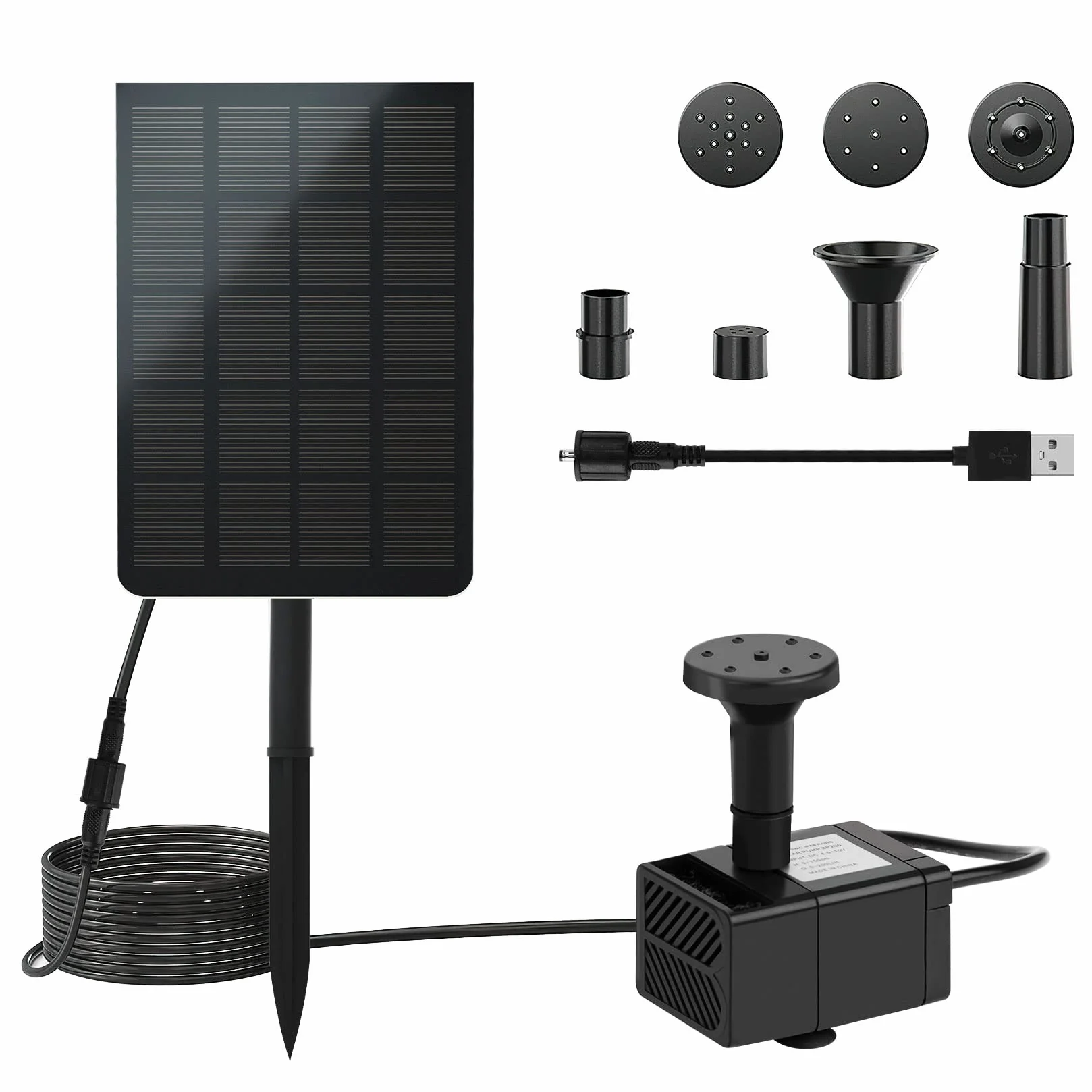 LEDGLE Fontaine Solaire Pompe 2.5W Bassin Cascade 7 Types d'Eau Flottante Exterieur Jardin Étang
