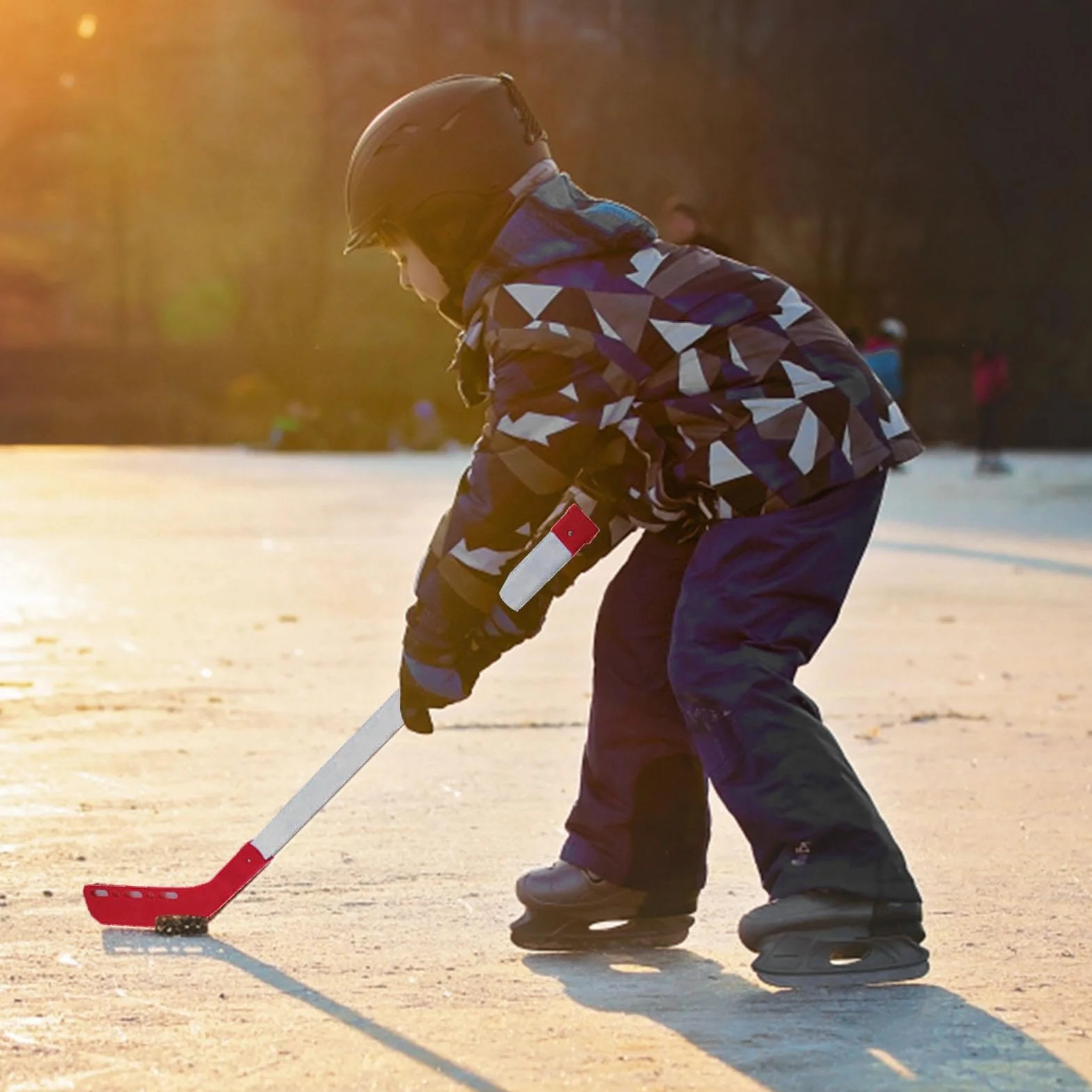 Crosse de Hockey sur Glace Bâtons de Hockey Ensemble avec Balle et Filet