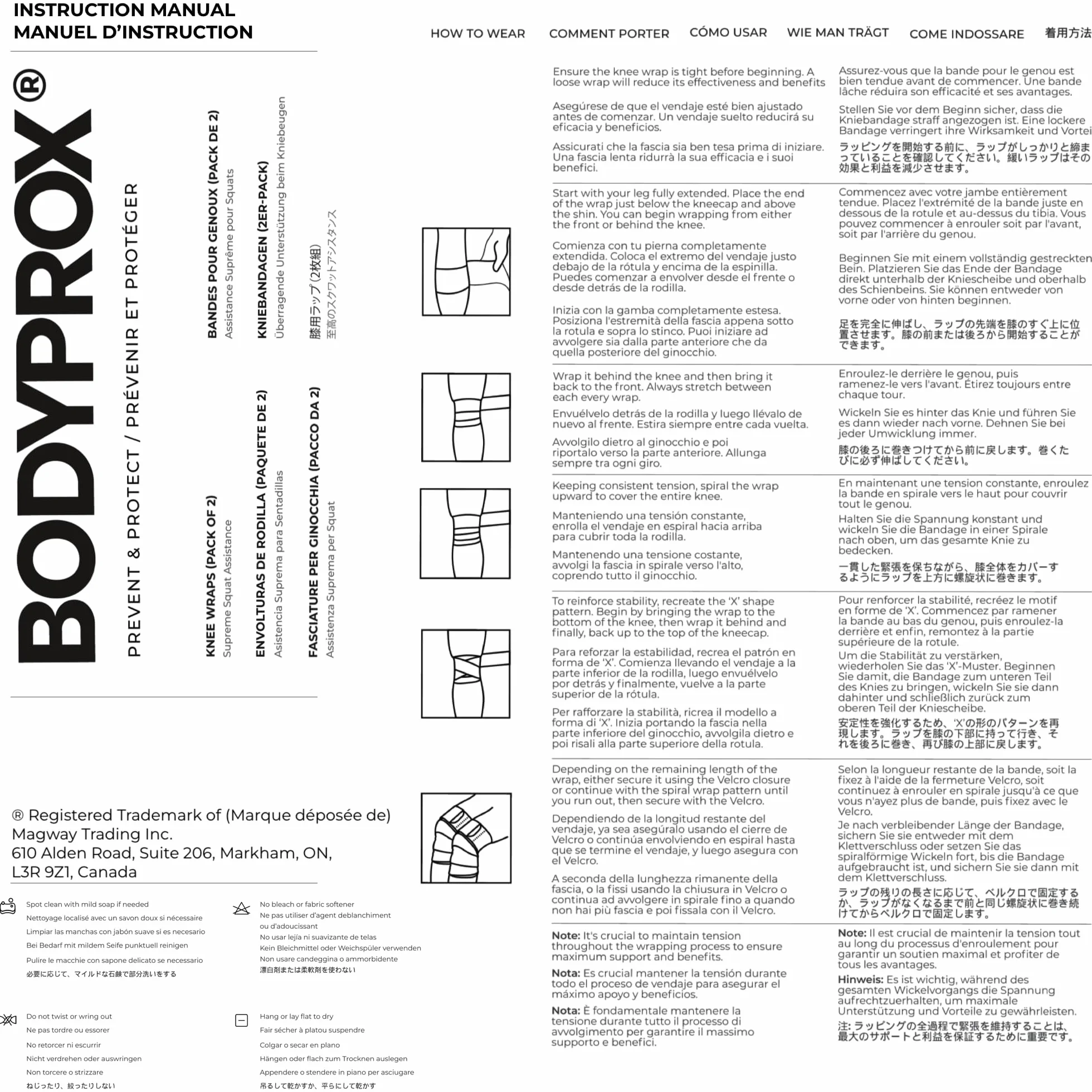 Bodyprox Lot de 2 genouillères pour squats, haltérophilie, presse des jambes et entraînement croisé, genouillère pour homme et femme