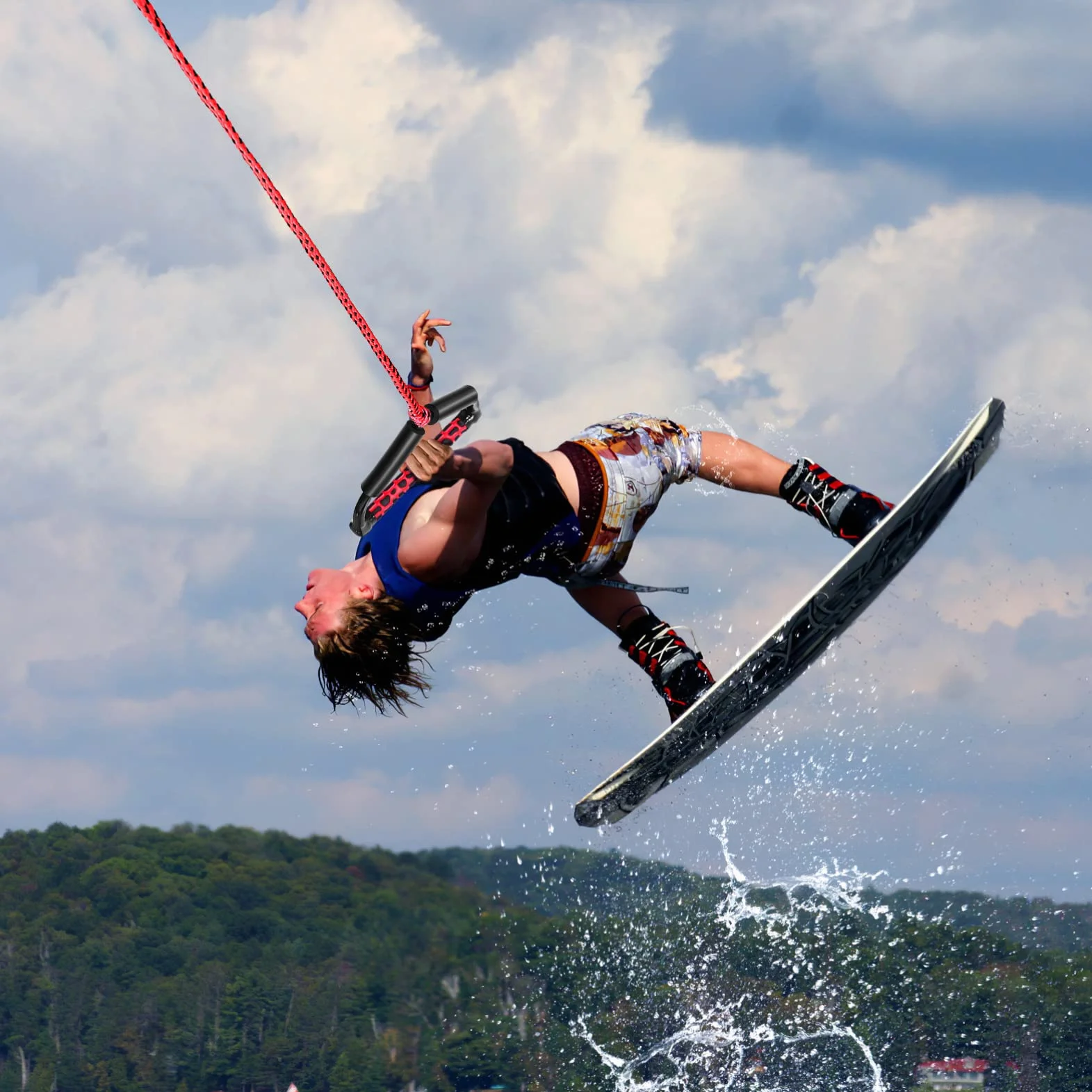 BESPORTBLE Wakeboard Corde de Ski Nautique réglable avec poignée Flottante pour Bateau à 4 Sections 16 brins 725,7 kg pour Ski Nautique, Skis, Bateau