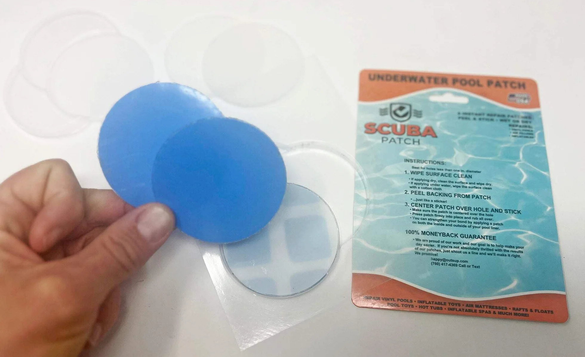 Kit de réparation tout-en-un pour piscines hors sol 20,3 cm - Patchs en vinyle